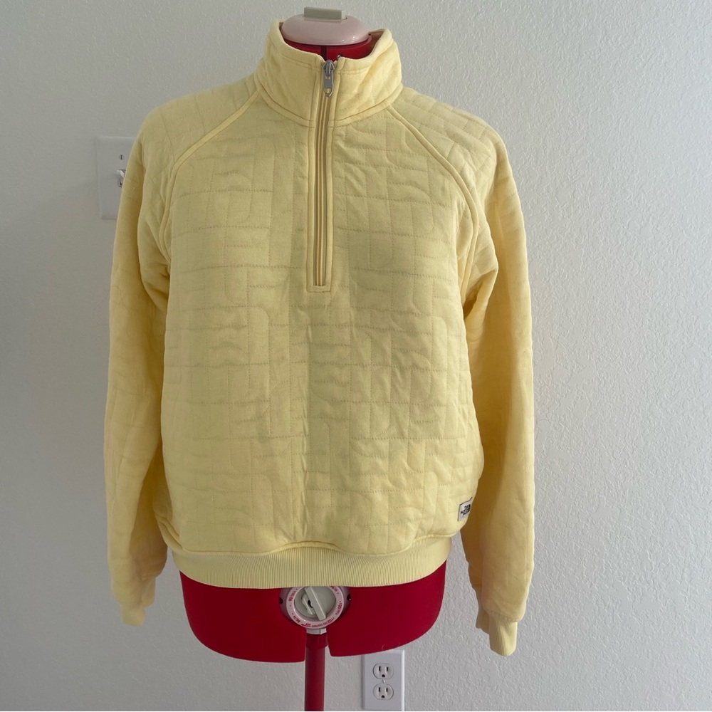 The North Face Light Yellow Quilted Pullover